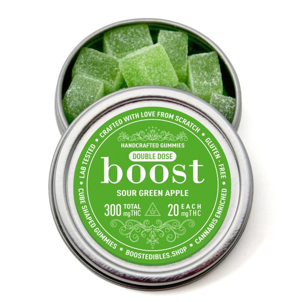 Boost Edibles Gummy – Sour Green Apple (150mg THC) Edibles Buy Weed Online