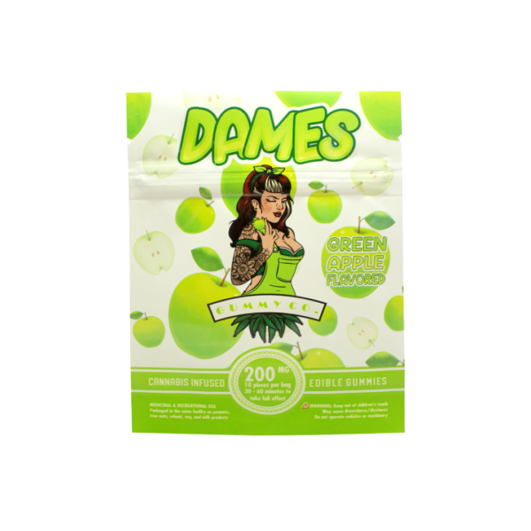 Dames Sour Green Apple THC Gummies – 400mg Edibles Buy Weed Online