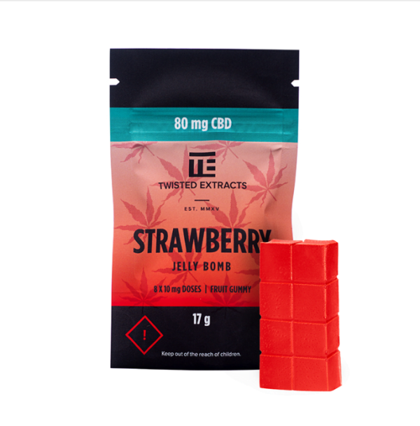 Twisted Extracts – Strawberry CBD Jelly Bomb (80mg CBD) Edibles Buy Weed Online