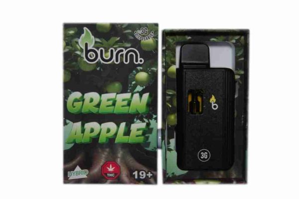 3 Gram Burn Disposable Vapes – Green Apple (Hybrid) (3 Gram) Vapour Pens Buy Weed Online