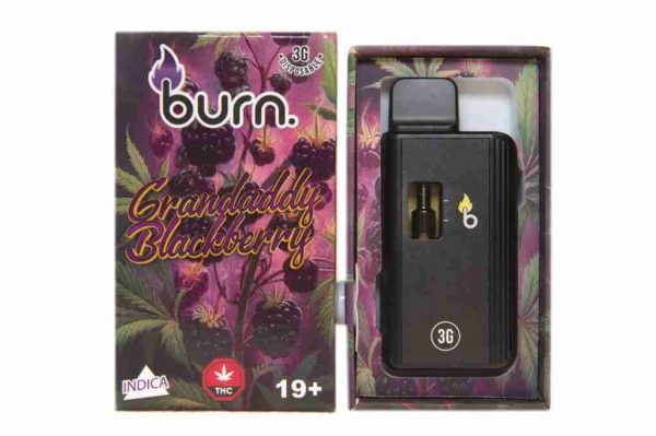 3 Gram Burn Disposable Vapes – Granddaddy Blackberry (Indica) (3 Gram) Vapour Pens Buy Weed Online