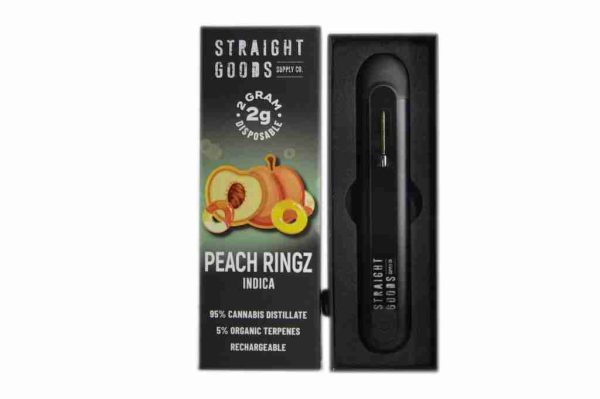 Straight Goods 2 GRAM Disposables – Peach Rings (Indica) distillate Buy Weed Online
